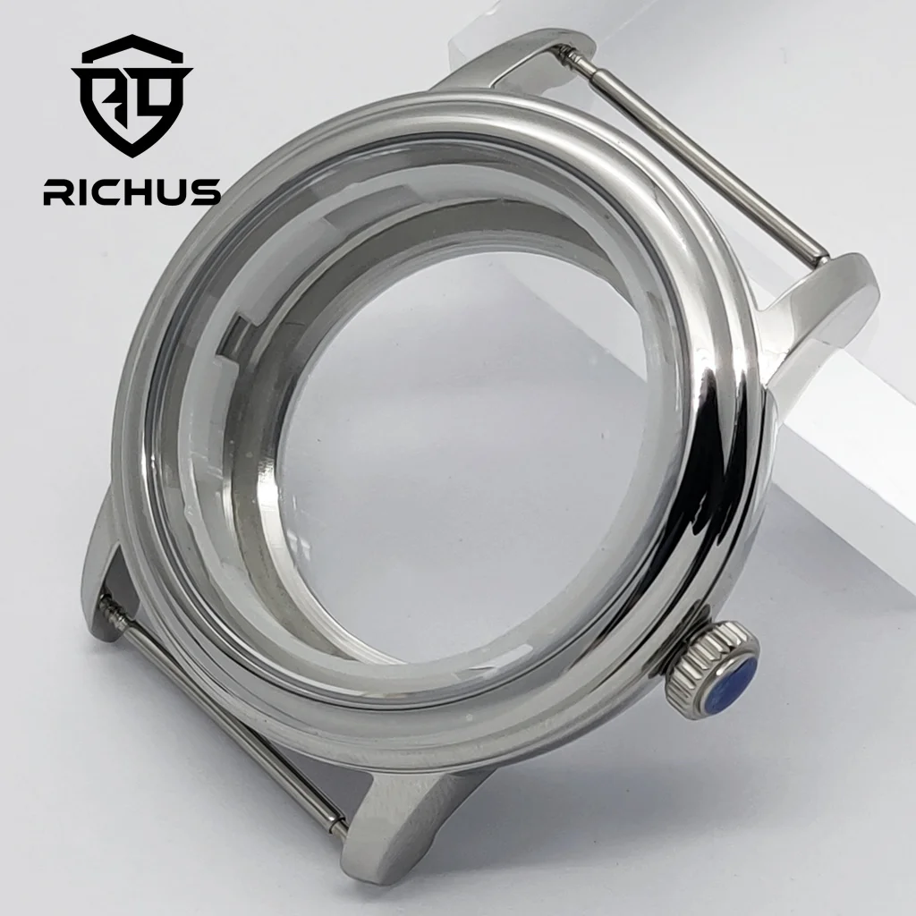 

RICHUS NH35 Watch Case Silver 40mm Watch Case Sapphire Glass Fit NH34 NH35 NH36 ETA2824 PT5000 Movement Watch Accessories