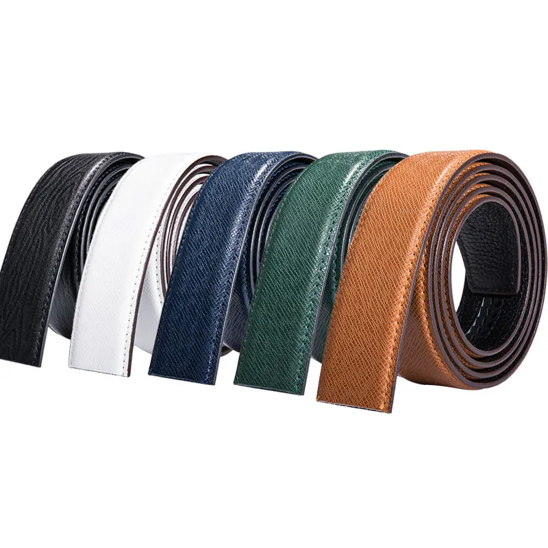 Cintura da uomo da 3.5cm senza fibbia cintura in vera pelle di mucca di alta qualità senza fibbia cintura di ricambio automatica in pelle per uomo