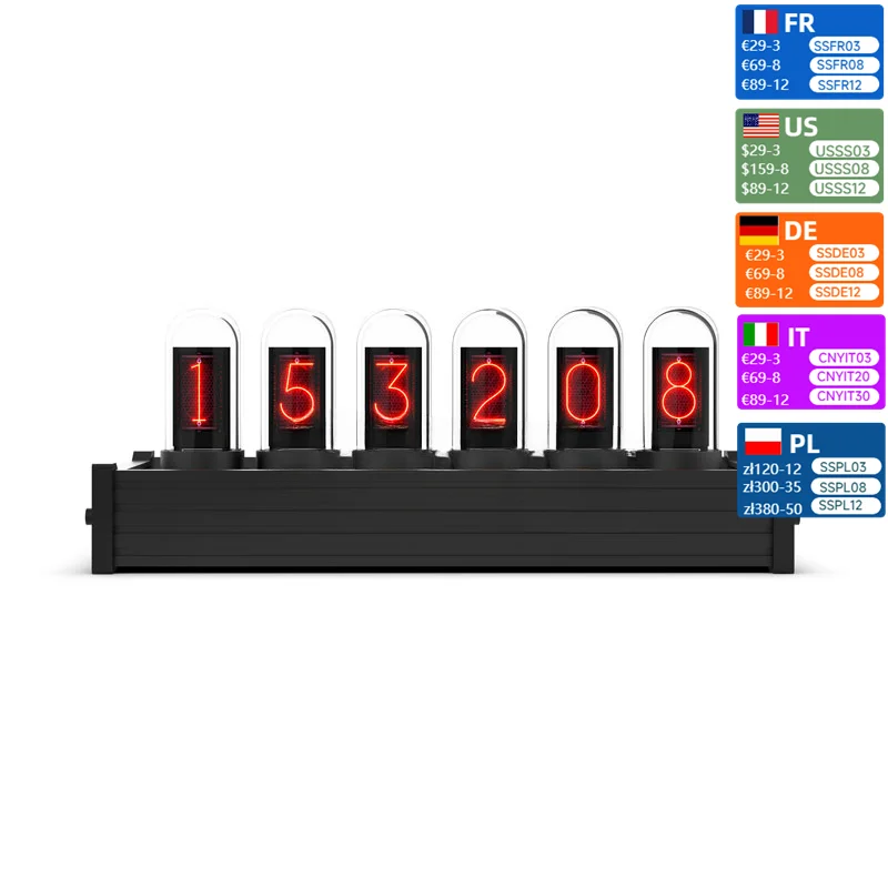 RGB ساعة أنبوبية شبه متوهجة ، ديكور سطح المكتب ، بوابة حجر المصير ، EleksTube IPS