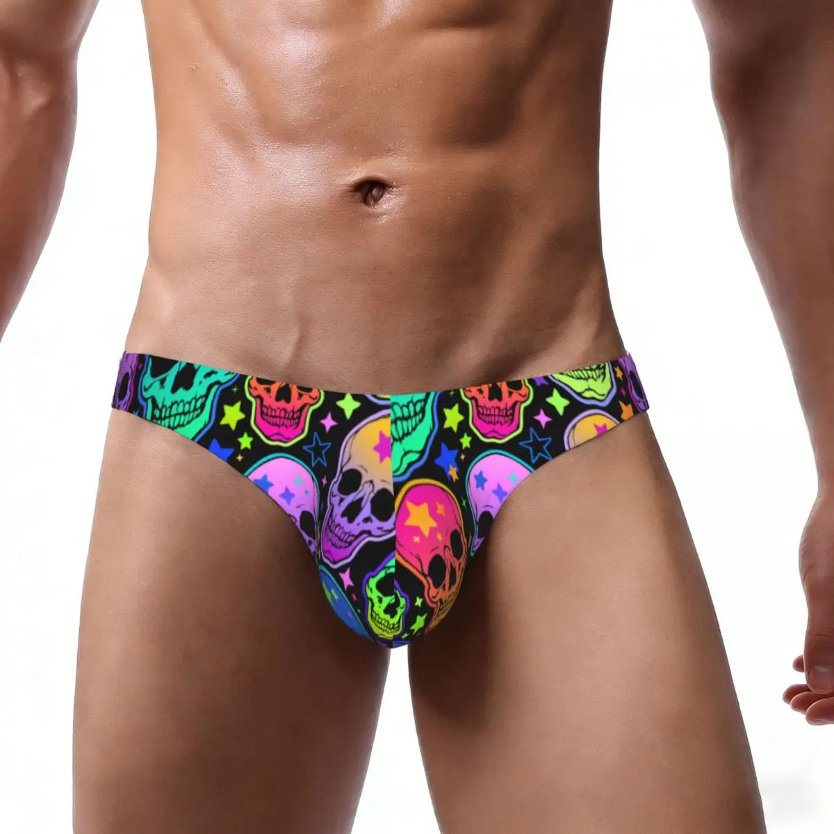 Men's Panties Man Briefs Bright Skulls And Stars Sexy Underwear Male Bikini Underpants