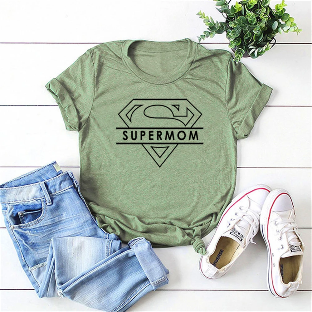 Funny Super Mom T-shirt Retro Women Mom Life Shirt Superhero Inspired Cool Mom Tees Mommy To Be Mother's Shirt Gift for Mom Tops