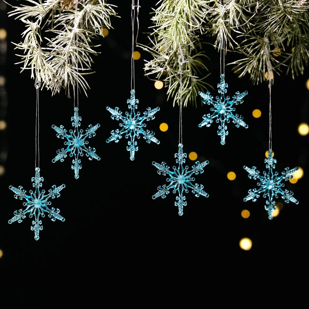 Acrylic Christmas Snowflakes Transparent DIY Transparent Crystal Snowflake Crystal Snowflake Hanging Pendant