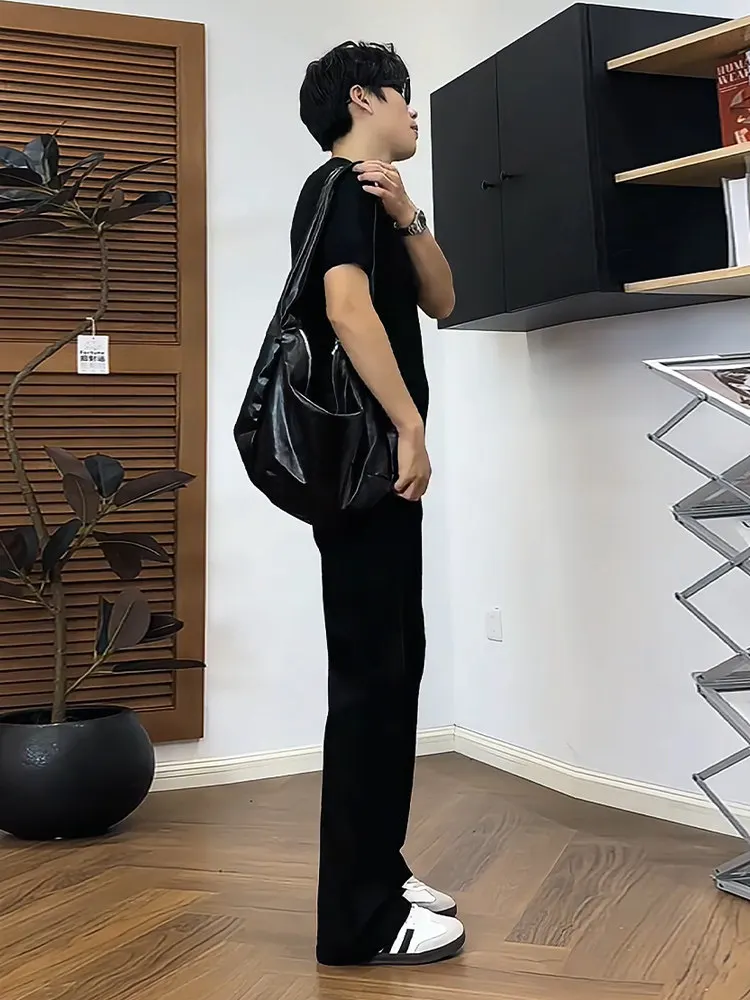 Black Slim Fit Straight Leg Jeans Men Women Summer Thin Washed Denim Pants Long Leg Effect Cleanfit Casual Trousers