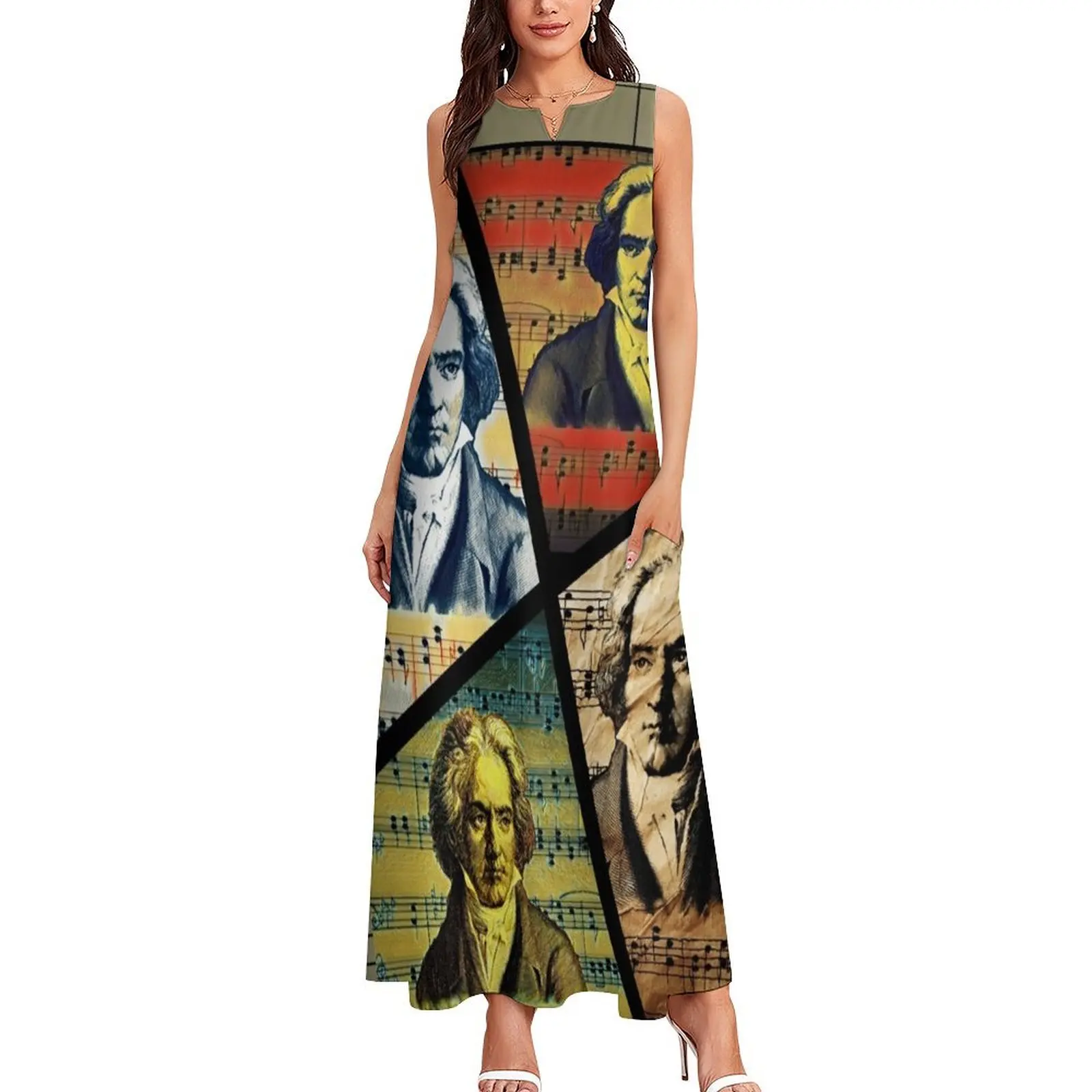 Ludwig Van Beethoven Painting Collage Long Dress dresses ladies 2025 summer women's summer dress 2025 clothes for woman