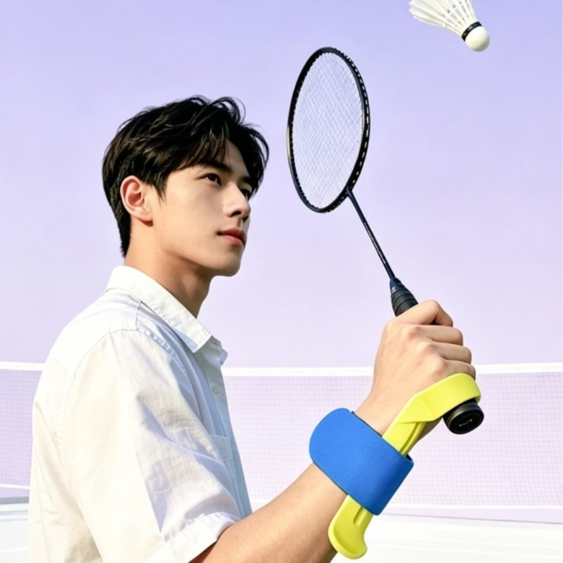  Badminton Swing Practice Trainer with Safe Build, Wrist Control Training Aids for Form Correction Training and Warms up