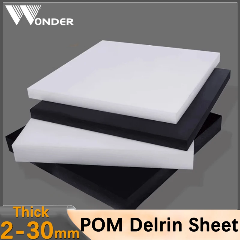 POM Delrin Sheet Plate Black/White Polyoxymethylene Plate CNC Engraving Cutting Model Board Engineering Plastic