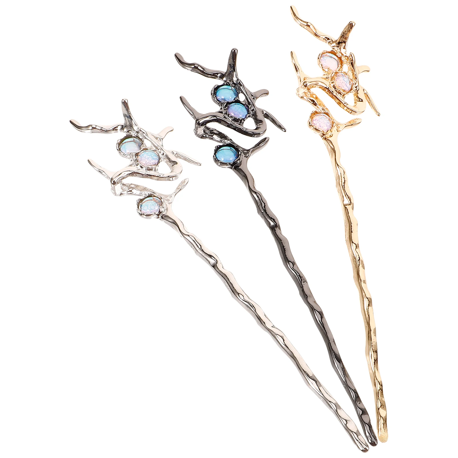 

3pcs Hairpins Set Metal Sticks Vintage Elegant Chopsticks For Women Chinese Accessories Bun Styling Accessories Hair Fork For