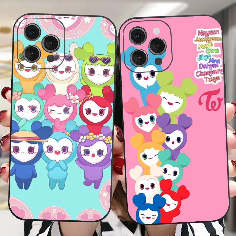 KPOP Girl T-TWICE Phone Case For IPhone 16 15 14 13 Pro Max 11 12 Mini X Xs XR Se 2022 Black Silicone Cover