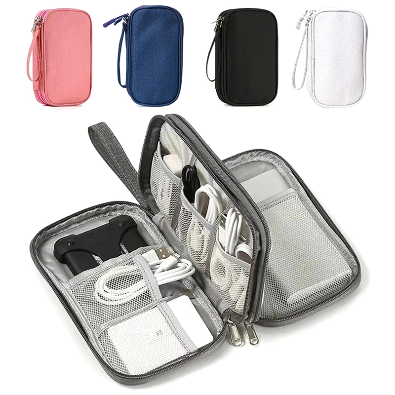 Travel Portable Digital Product Storage Bag Multi-grids USB Data Cable Organizer Office Headset Charging Treasure Box Bag