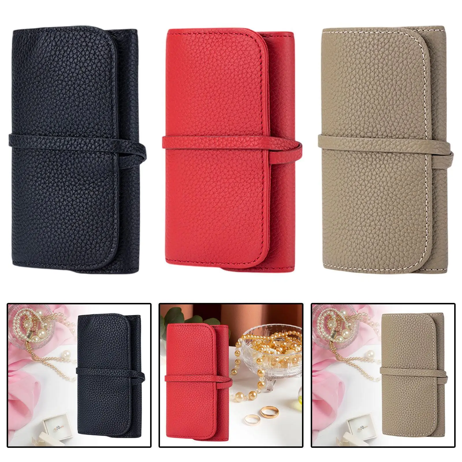 

Earring Jewelry Organizer Women Lightweight PU Travel Earrings Display Jewelry Case Jewelry Holder for Bracelets Earrings Rings