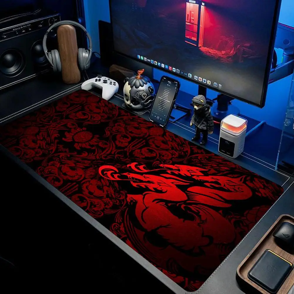 Black & Red Dragon God Mouse Pad Gaming XXL Non-Slip Keyboard Desk Mat Office Carpet Computer Mouse Mat XL New HD Print XAXC