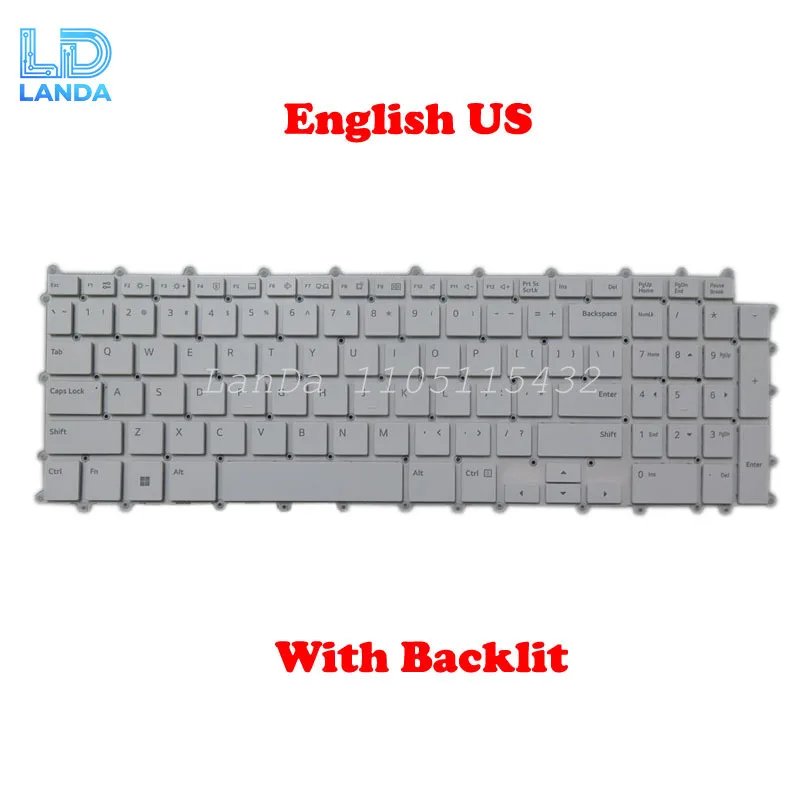 

Laptop Backlit Keyboard For LG SG-B1350-XUA SN8102BU1 AEW74231002 English US White No Frame New