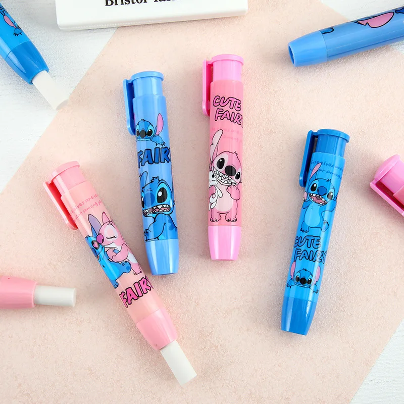 Disney Lilo & Stitch Eraser Cute Cartoon Stitch Lipstick Shape Eraser Fun Press Eraser School Supplies Stationery Birthday Gift