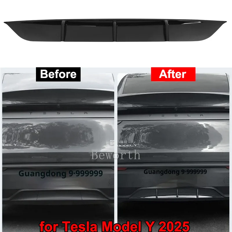 

for Tesla Model Y Juniper 2025 Rear Bumper Spoiler Lip Launch Protector Plate Diffuser Cover Body Kit Exterior Decor Accessories