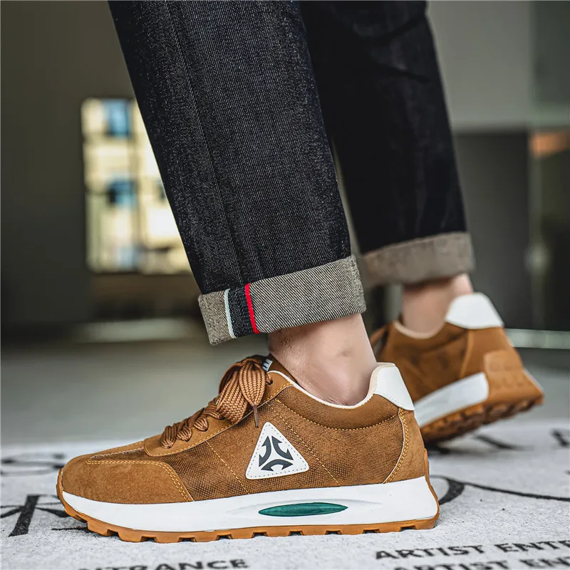 Fashion Brown Men's Sneakers 2025 Outdoor Platform Running Shoes For Men Chunky Trainers Comfortable Athletic Sports Shoes Men