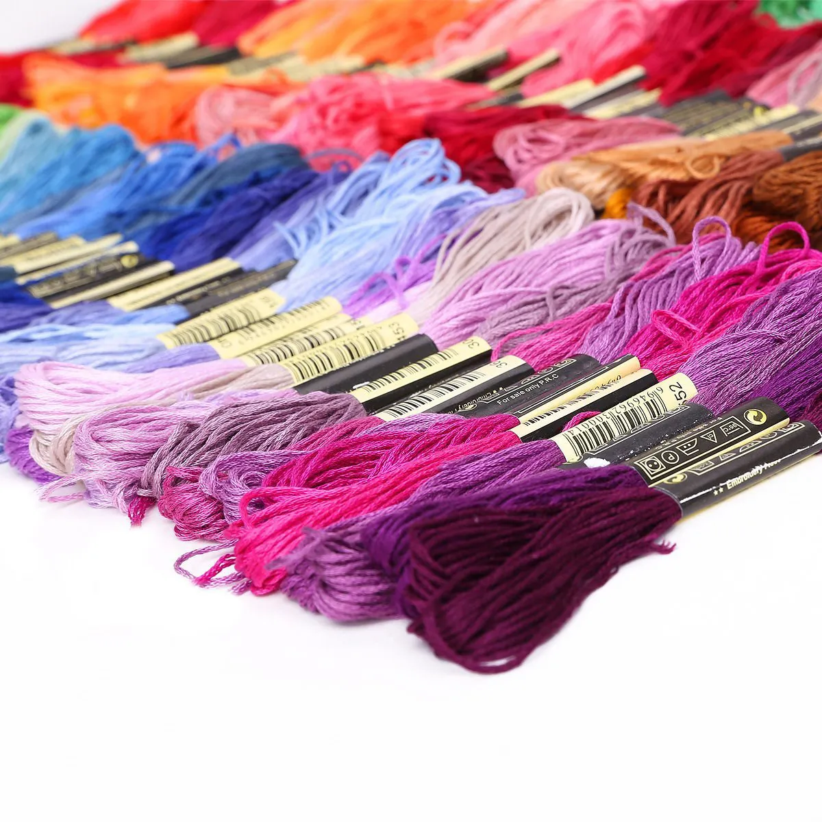 

200 Skeins Cross Stitch Floss Multi-Color Double Mercerized Cotton Polyester for Embroidery Thread Craft DIY Projects