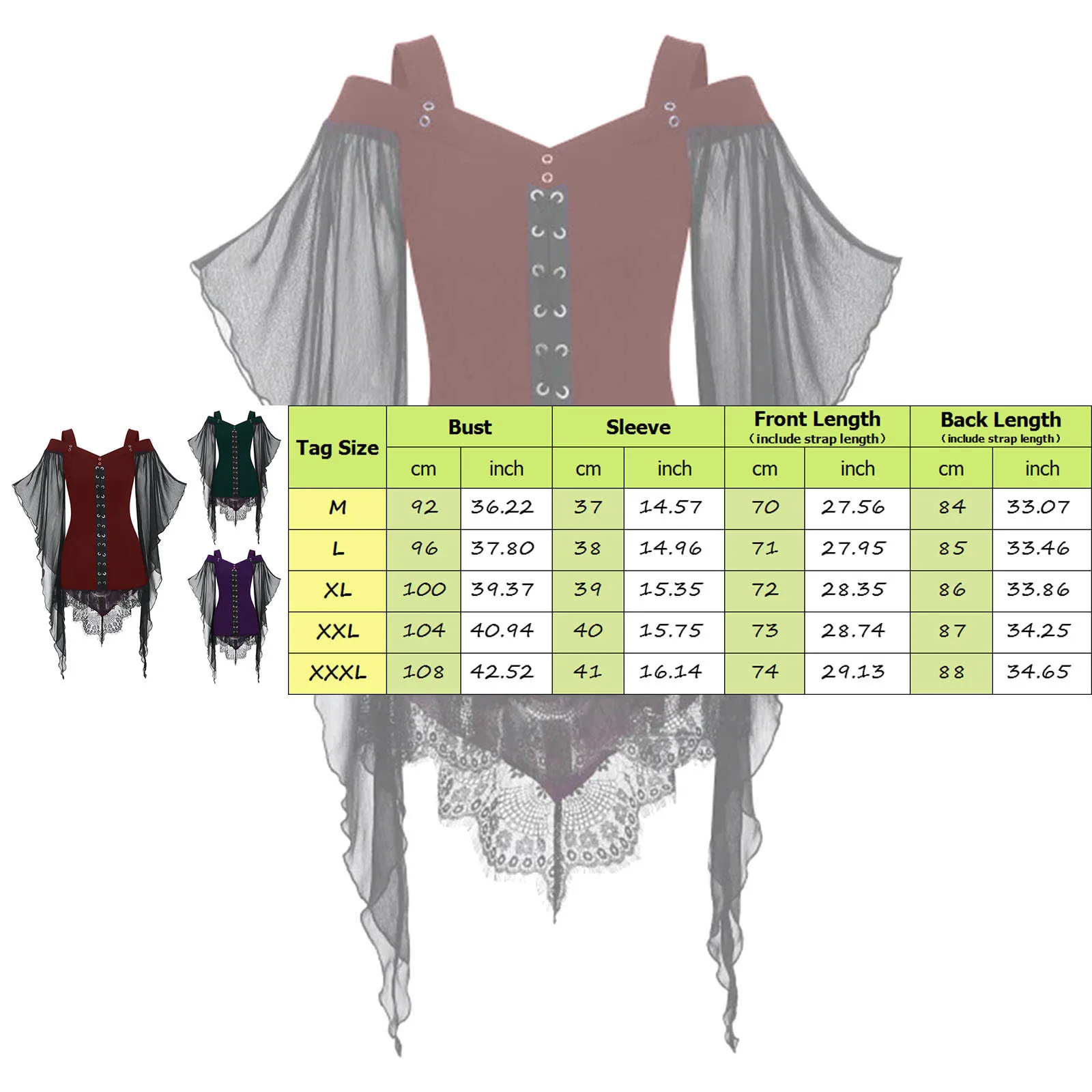 Vintage Blouse Gothic Clothes Women Lace Mesh Stitching Lace Up Bandage Slim Corset Suspender Tops Women\'s Punk Blouse