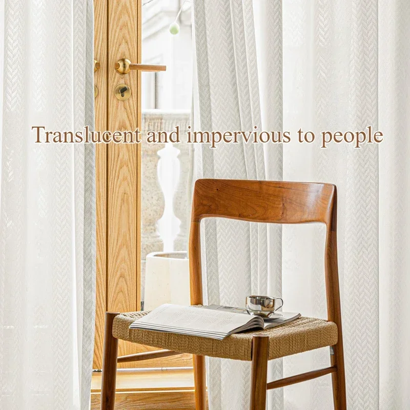 Tiulowe zasłony w stylu japońskim do salonu, sypialni, jadalni, gabinetu, prosty wystrój, ciepłe kolory, rozmiar niestandardowy