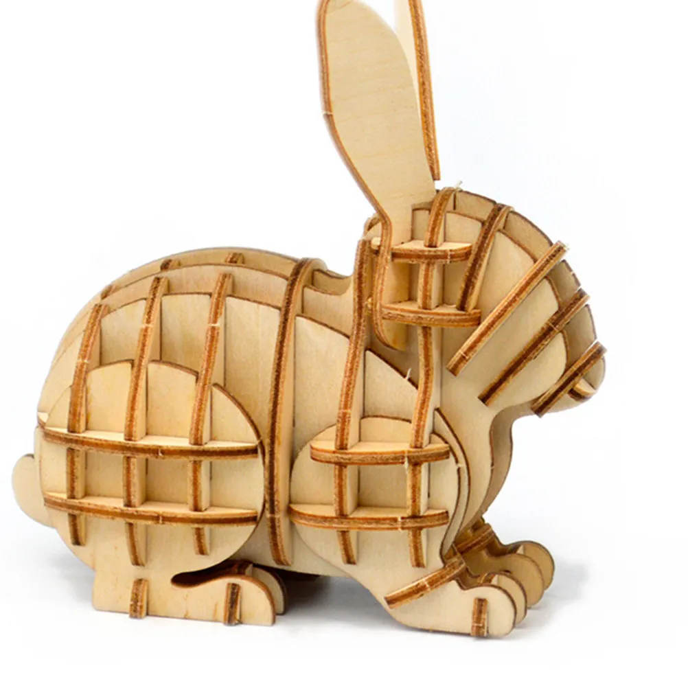 

Развивающая 3D-головоломка из дерева «Кролик» для детей: улучшение зрительно-моторной координации, интеллектуальное развитие, подарок для самостоятельной сборки