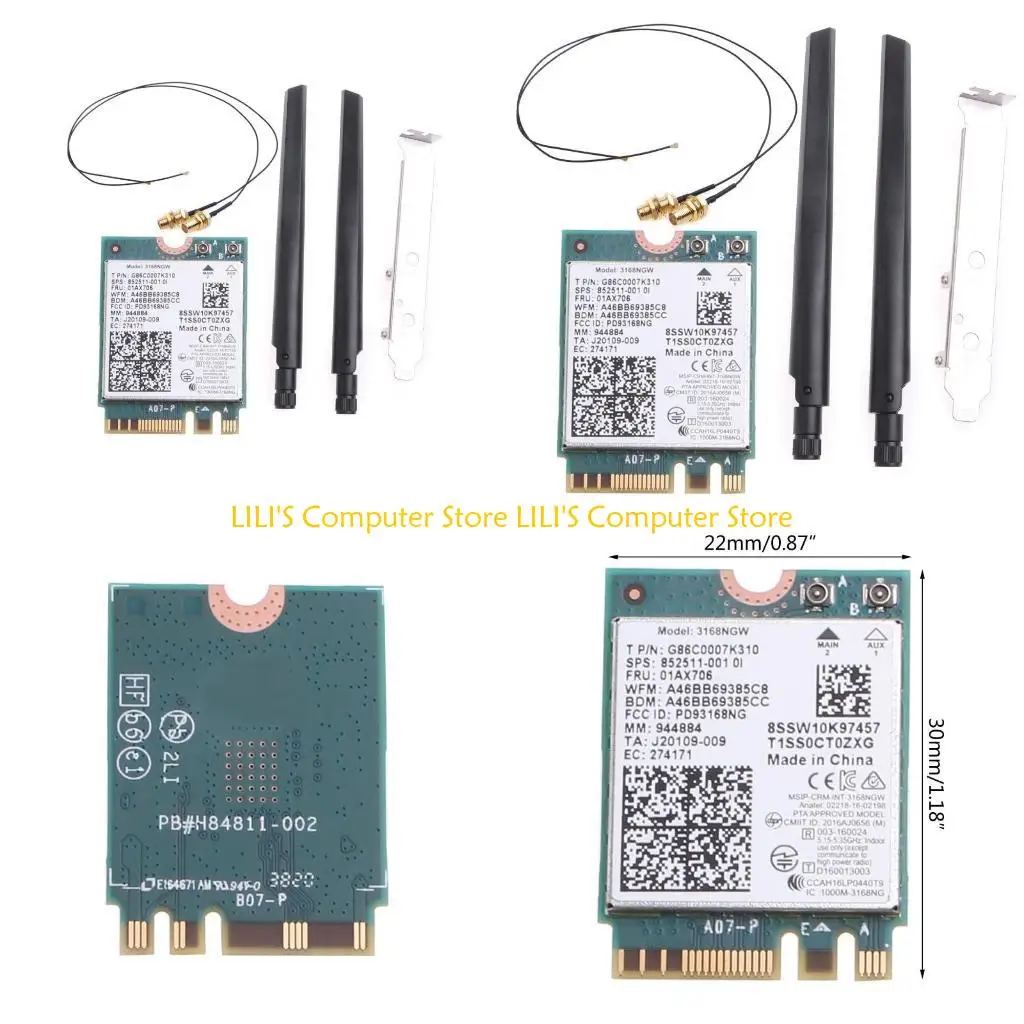 

A52B Bluetooth-compatible 4.2 Wireless 802.11ax 2.4G 3168NGW Gigabit Card