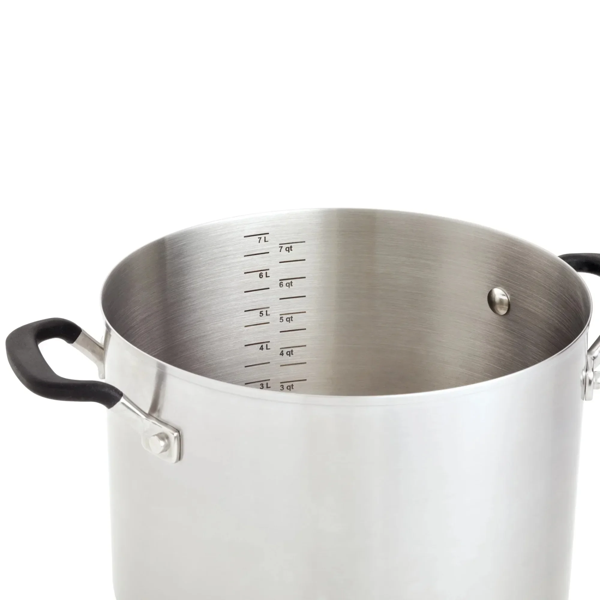 

Stainless Steel 8 Quart Induction Stockpot with Measuring Marks and Lid Metal Utensil and Dishwasher Safe