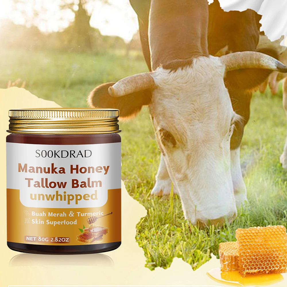 Jabón de miel y mantequilla de 80 g con aceite de oliva: cuidado hidratante natural para el rostro y el cuerpo, nutritivo profundo, sin hierba refinada, carne de res