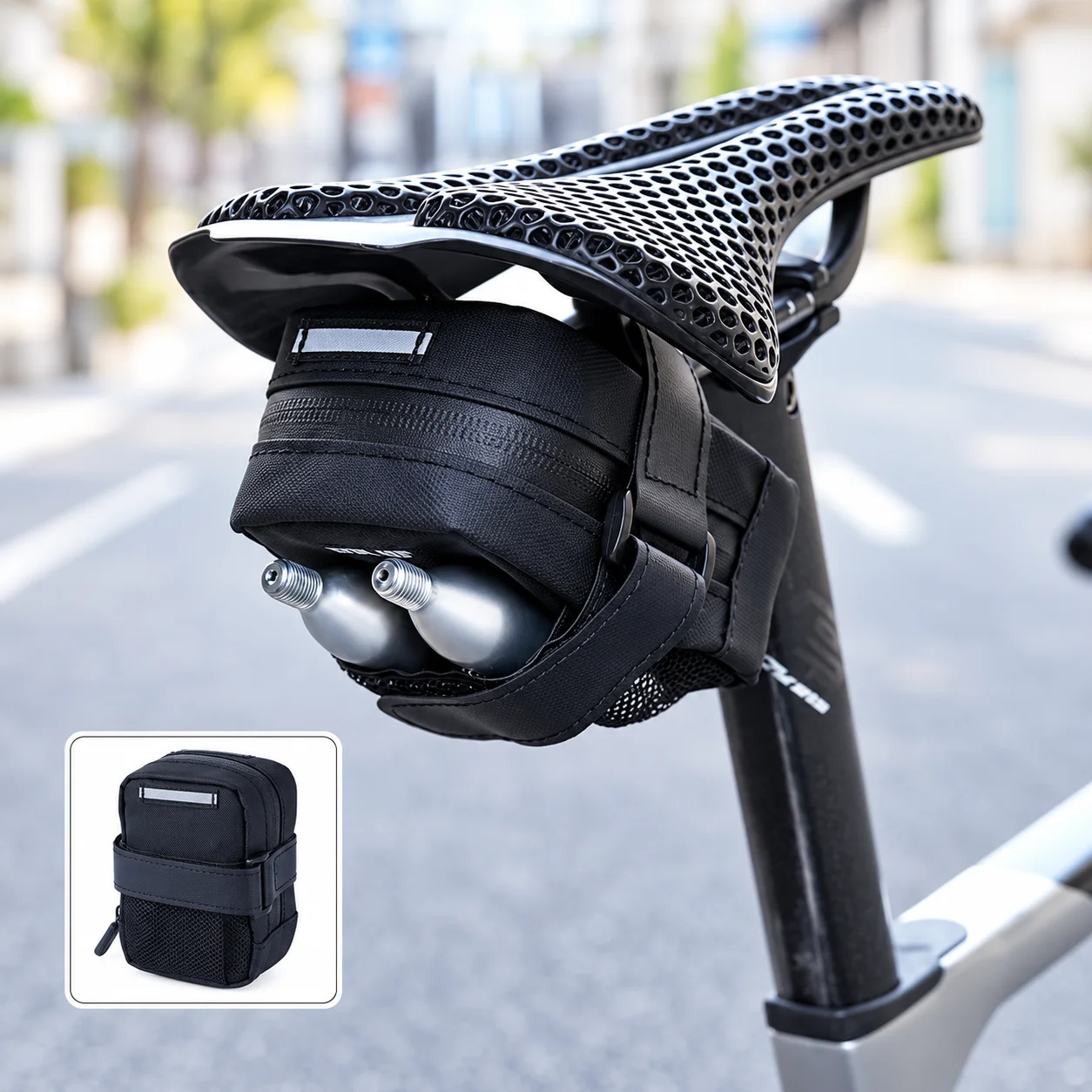 Commuting By Bike - حقيبة صغيرة للدراجة تحت المقعد، مصممة