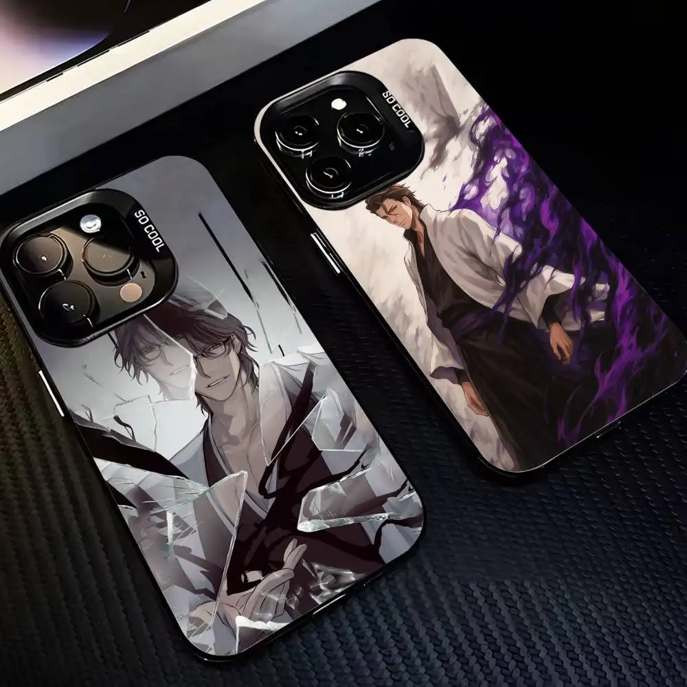 

S-Sousuke Aizen B-Bleach Phone Case For iPhone17,16,15,14,13,12,11,Pro,MAX White Matte Shockproof Cover