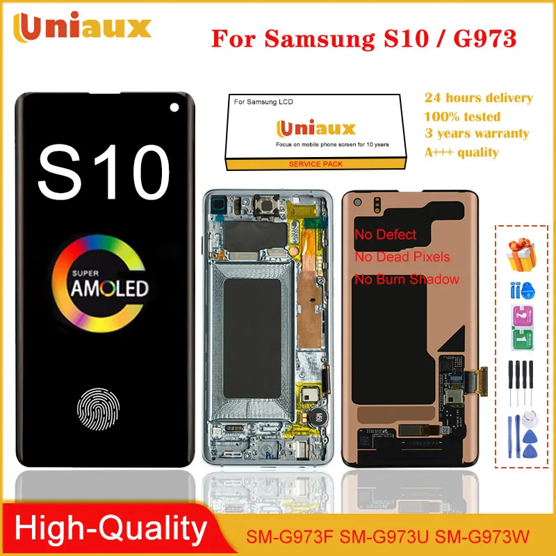 

AMOLED LCD For Samsung Galaxy S10 G973 G973F G973U LCD Display Touch Screen Digitizer For Galaxy S10 LCD Replacement