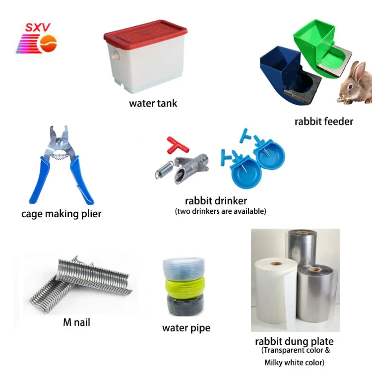 Gabbia per allevamento agricolo Gabbia per conigli commerciale a 4 strati e 24 celle