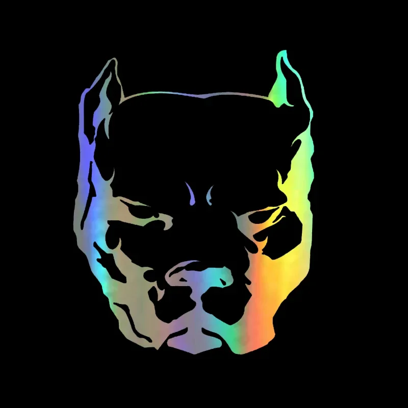 Pitbull Dog Pattern Reflective Vinyl Decal Sticker For Motorcycle Car Window, Pit Bull Shadow JDM Tuning Decor Accessories