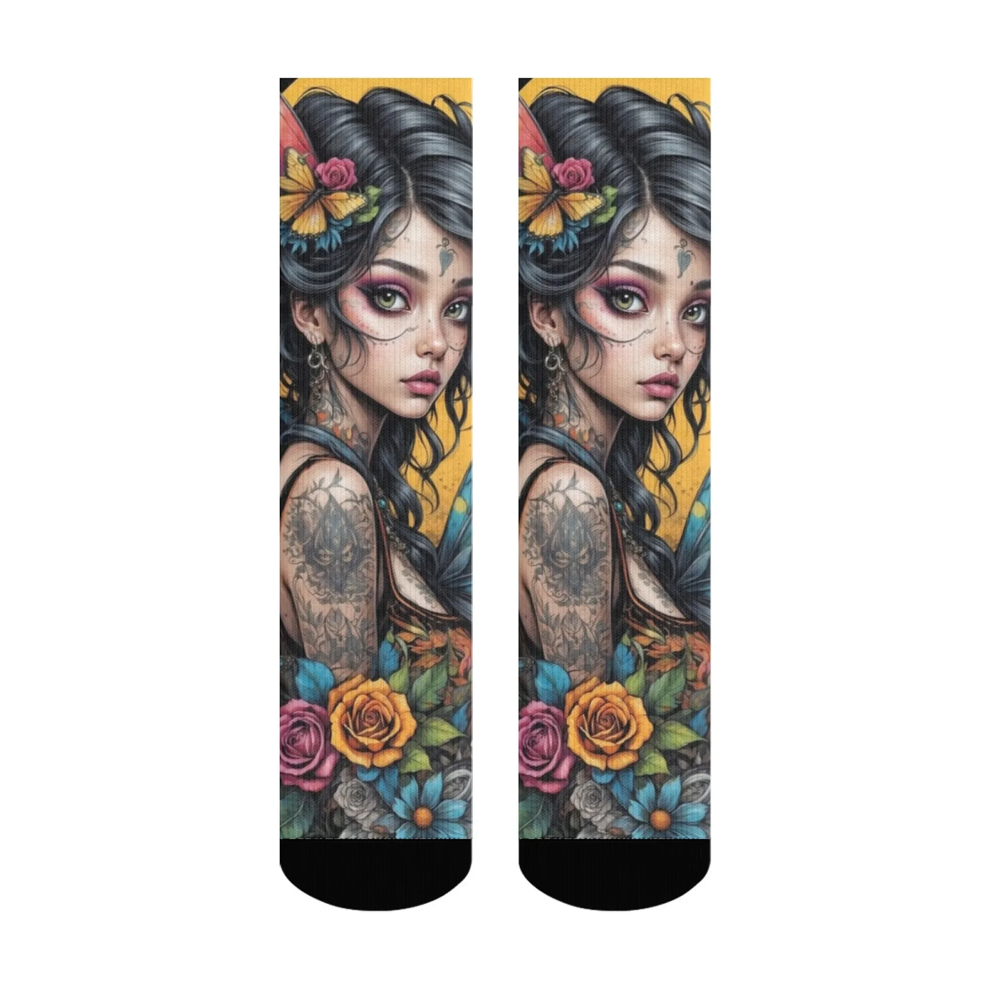 فراشة الورد الجنية متعة الجوارب الجدة مريحة للتنفس عدم الانزلاق الجوارب Harajuku ريترو ستايل للجنسين الترفيه الرياضة في الهواء الطلق