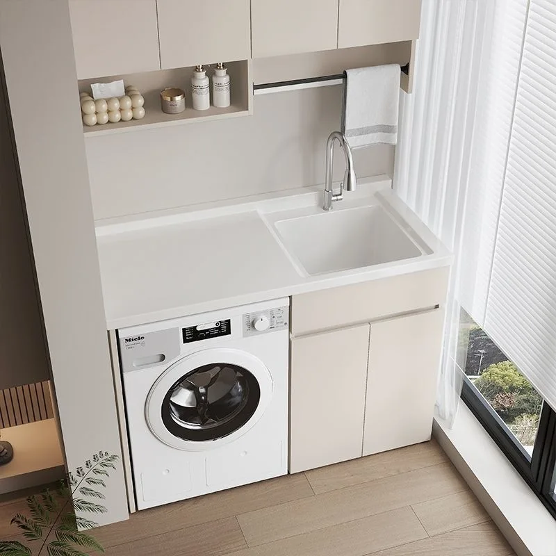 Balcony washing machine cabinet honeycomb aluminum washboard storage table laundry sink integrated combination