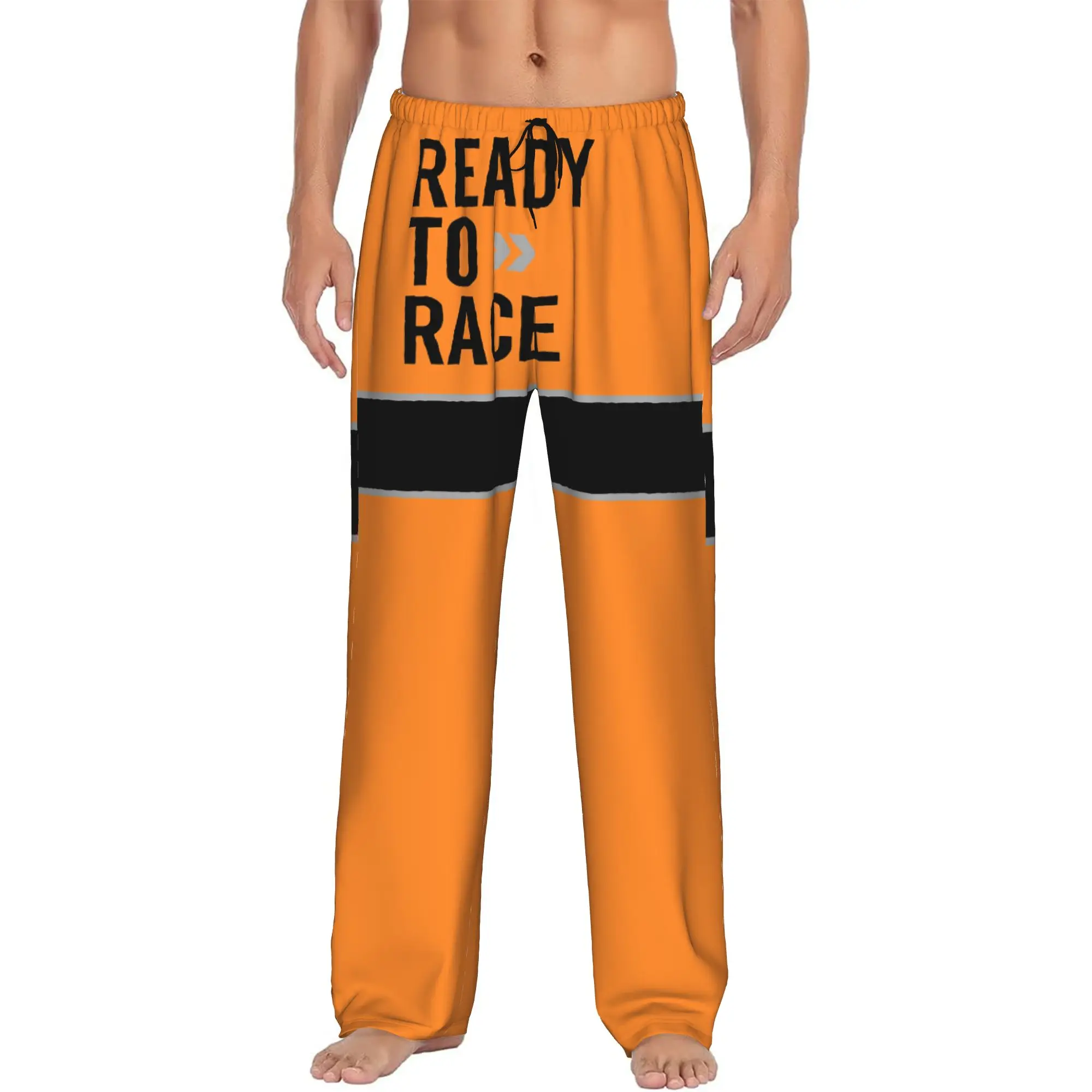 Custom Men's Ready To Race Pajama Pants Printed  Sleep Sleepwear Bottoms with Pockets