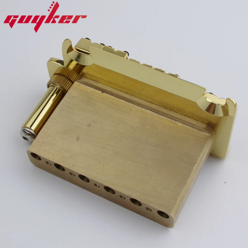 Guyker Gold Non-locking 2 Point Guitar Tremolo Bridge String Spacing 10.8MM With Tremolo System Saddle And Brass Block