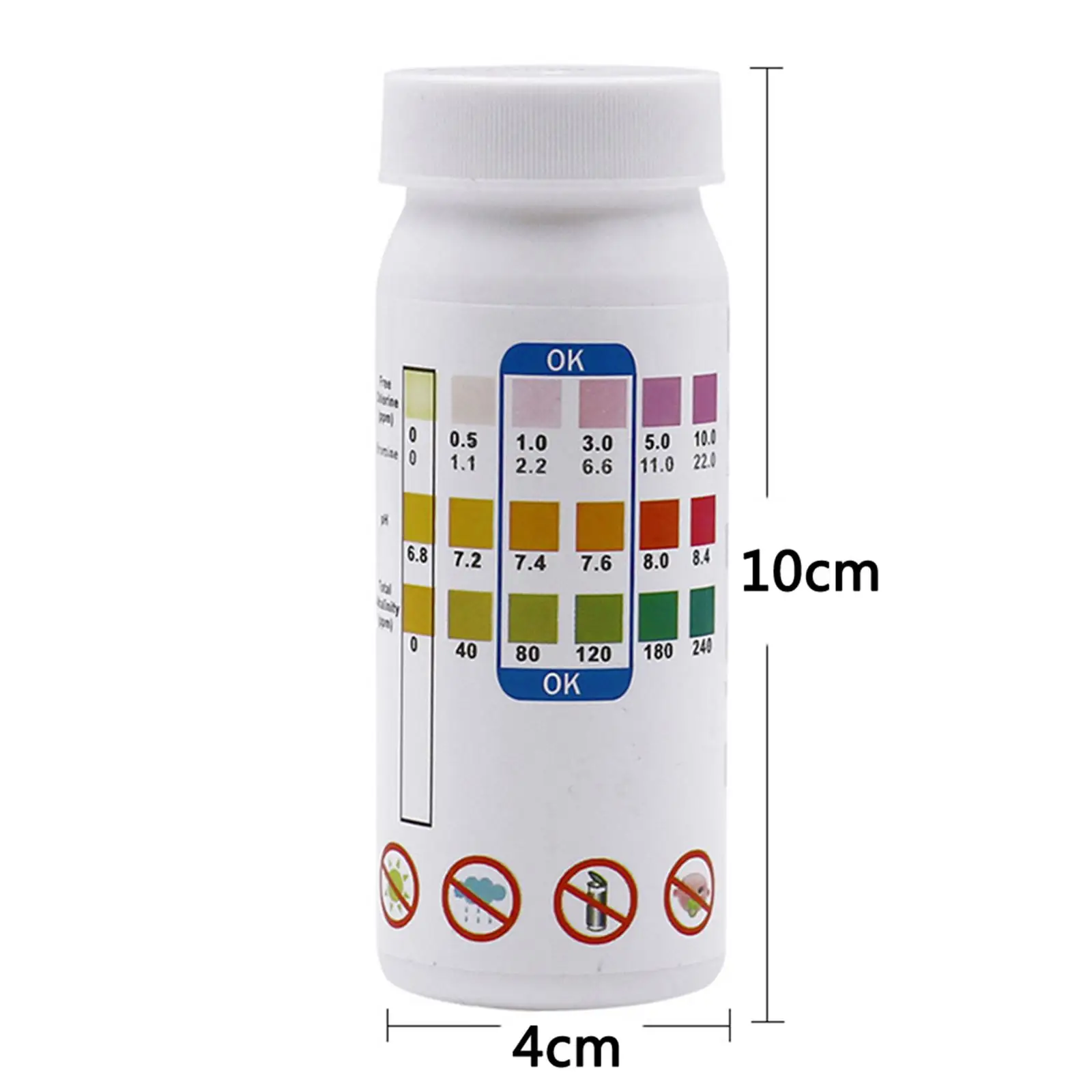 1 Fles Hot Tub Zwembad Waterkwaliteit 4-in-1 Teststrip Residuele Chloor PH-waarde Alkaliteit Hardheid