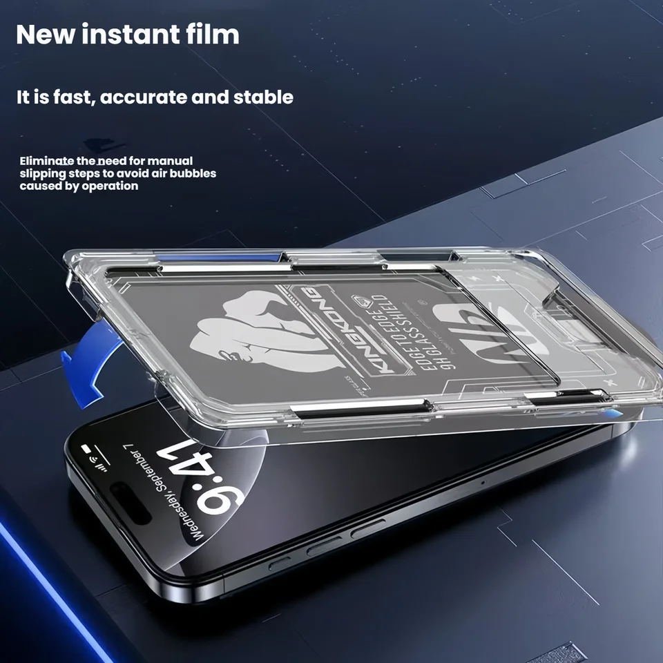 3 Piezas Protector de Pantalla de Vidrio Templado para iPhone 17/16/15 Pro A Prueba de Golpes Vidrio Gorilla Película Protectora para Móvil 2
