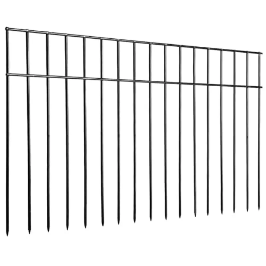 

Small/Medium Animal Barrier Fence 15 Pack 24 in L X 15 in(H) Underground Decorative Garden Fencing Black Metal Fence Panel Grou