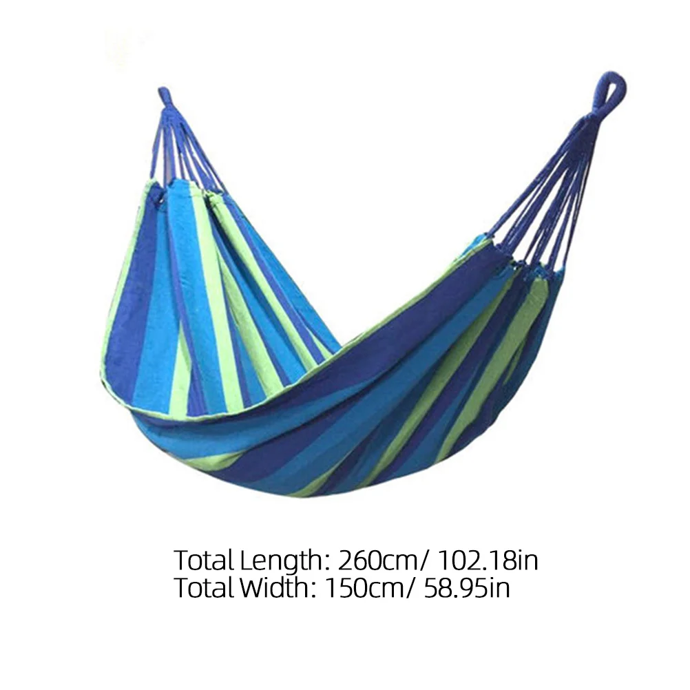 1 قطعة أرجوحة قماش مزدوجة سميكة 280x150 سنتيمتر تصميم قوس قزح الأزرق خفيفة الوزن المحمولة التخييم في الهواء الطلق السفر الاسترخاء هدية #4