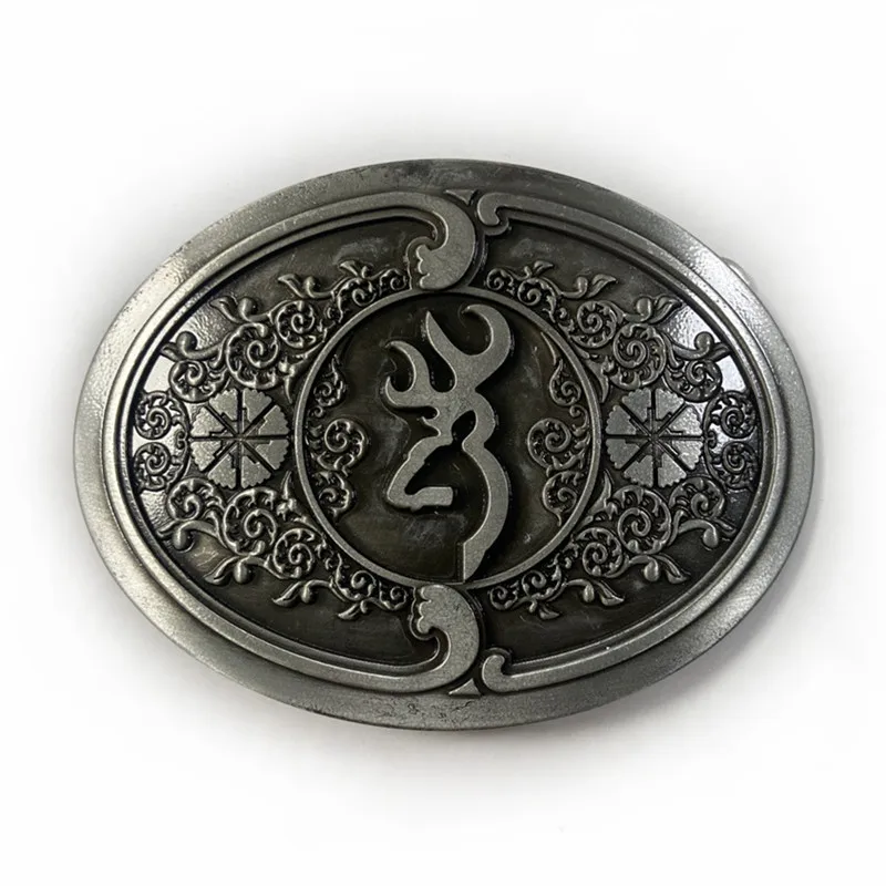 Zinc alloy ancient tin sika deer belt buckle, retro casual belt buckle