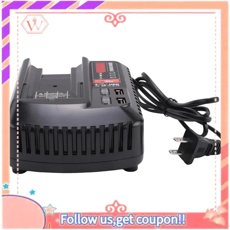 

Upgraded For CRAFTSMAN 20V 2A Li- Battery Charger CMCB102 Rechargeable Power Tool Lithium Battery Charger Dual USB
