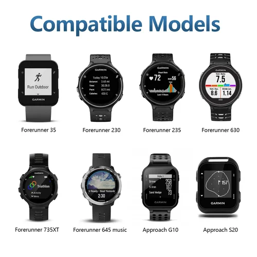 Imagen 2 del producto Cargador USB de 100cm para Garmin Forerunner 35 230 235 630 735xt 645 Cable de carga de música para enfoque G10 S20 soporte de Clip de cargador