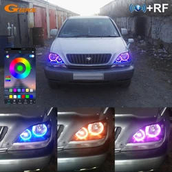 For Lexus RX 300 RX300 Toyota Harrier 1998-2003 RF Remote Bluetooth APP Multi Color Ultra Bright RGB LED Angel Eyes Halo Rings