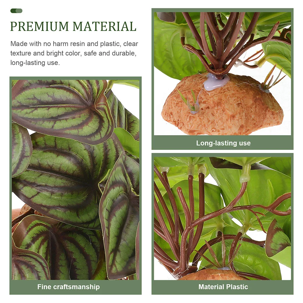 

Artificial Reptile Plant Decoration Realistic Simulation Terrarium Plants Reptile Habitat Aquarium and Fish Tank Decor