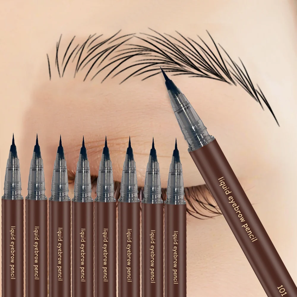 Zestaw 8 szt. 0,008 mm ultracienki, długotrwały eyeliner do makijażu 2 w 1 ultracienki długopis do brwi, wodoodporny i odporny na pot