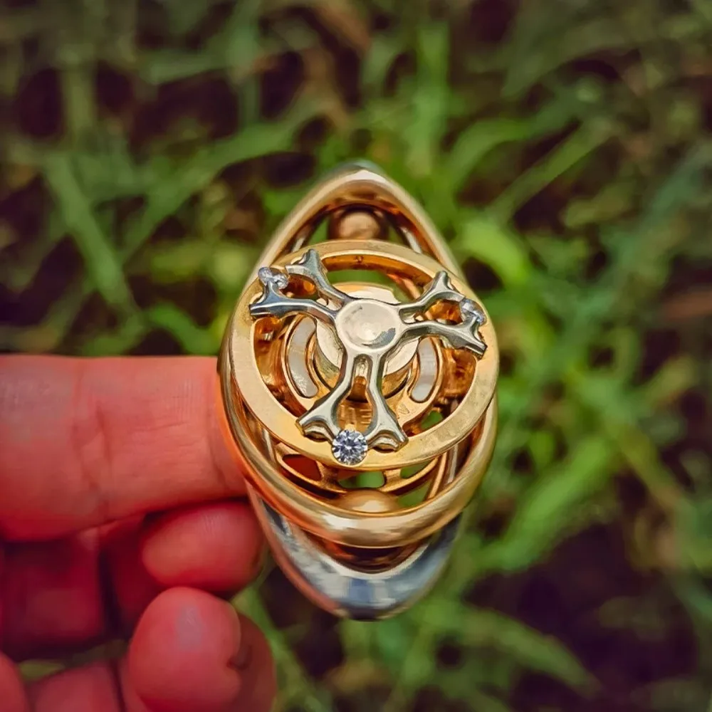 NEW EDC HUAN Fidget Spinner Brass Stainless Steel Fidgeting Spinners Anxiety Relief Gadgets Original Designs Fidget Toys Adults