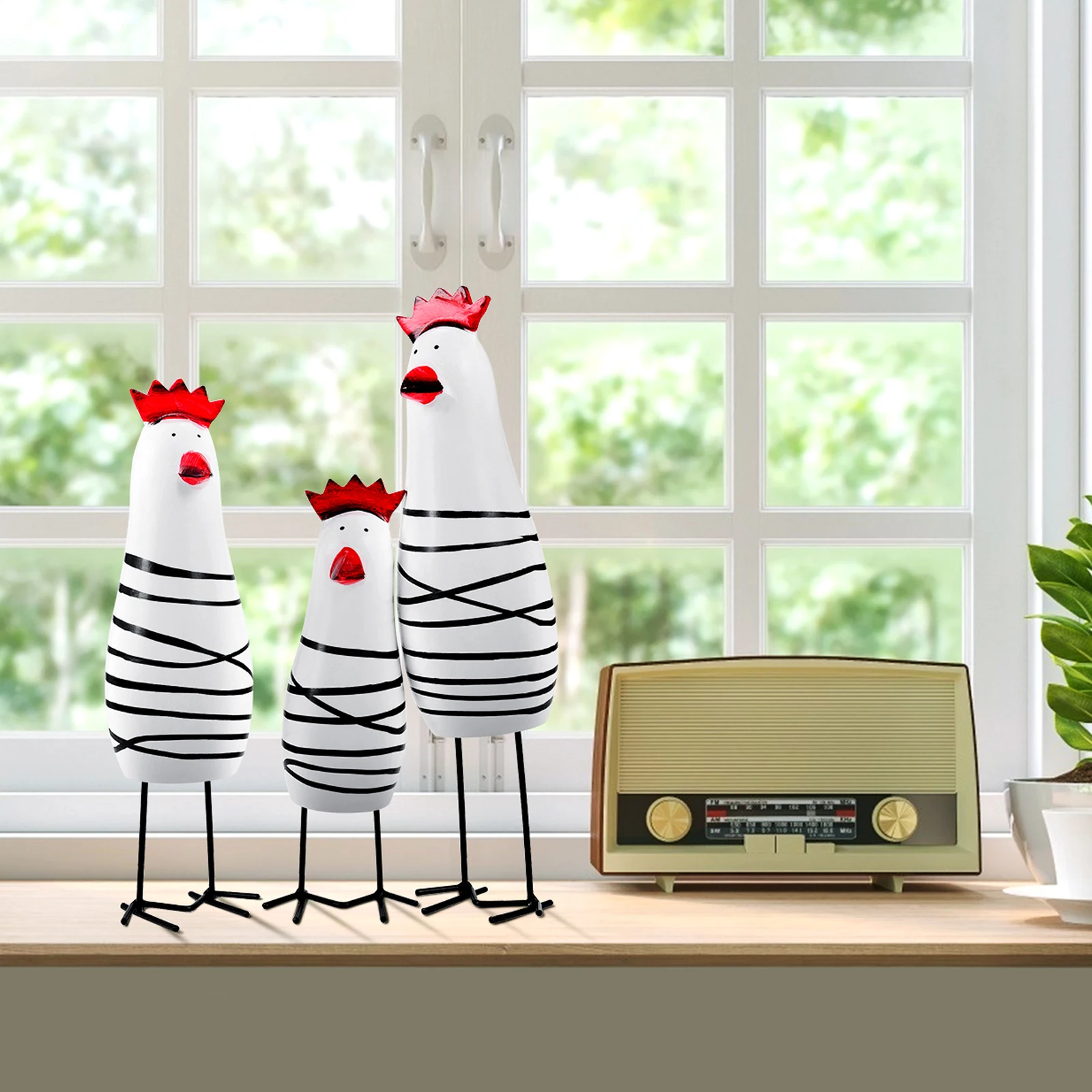 

Wooden Chicken Figures Miniatures Carving Decor Home Office Wooden Chicken Miniatures Store Party Ornaments Gift Idea