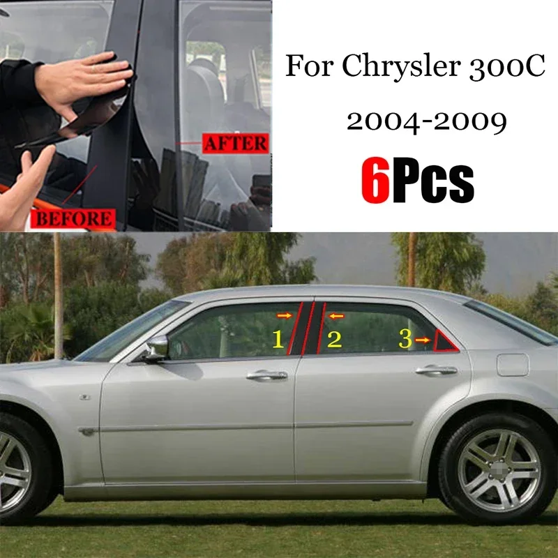 

Car Middle Column PC Window Trims Decoration B C Pillar Decoration Sticker For Chrysler 300C 300 2009 2008 2007 2006 2005 2004