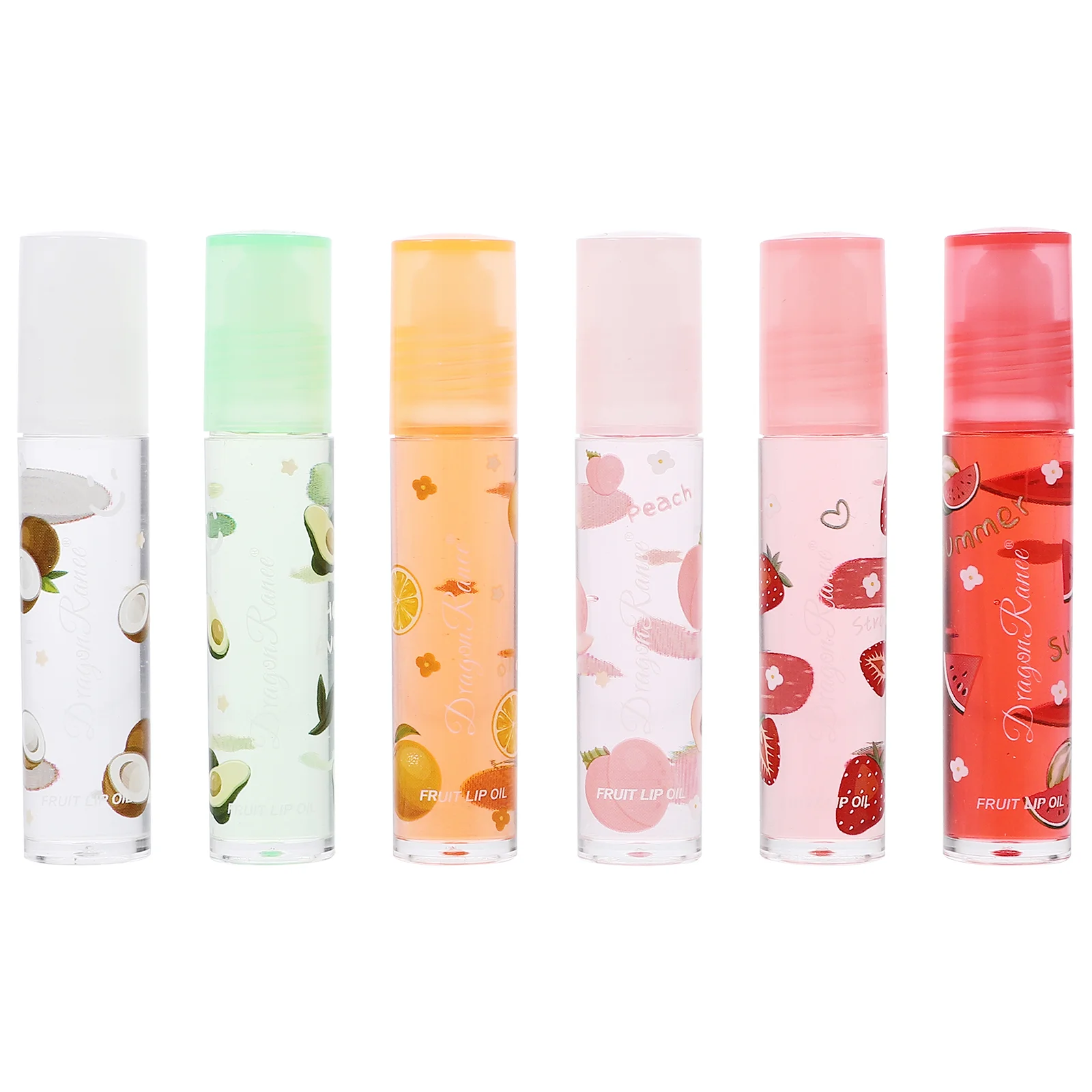 6 Pcs Fruit Fruit-flavored Lipstick Transparent Protector Moisturizing Lipsticks Plastic Pomade Child Protectors