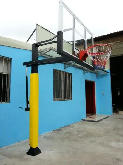 Factory Sale FIBA Height Adjusted Basketball Hoop Complete Set Tempered Glass Backboard for Training